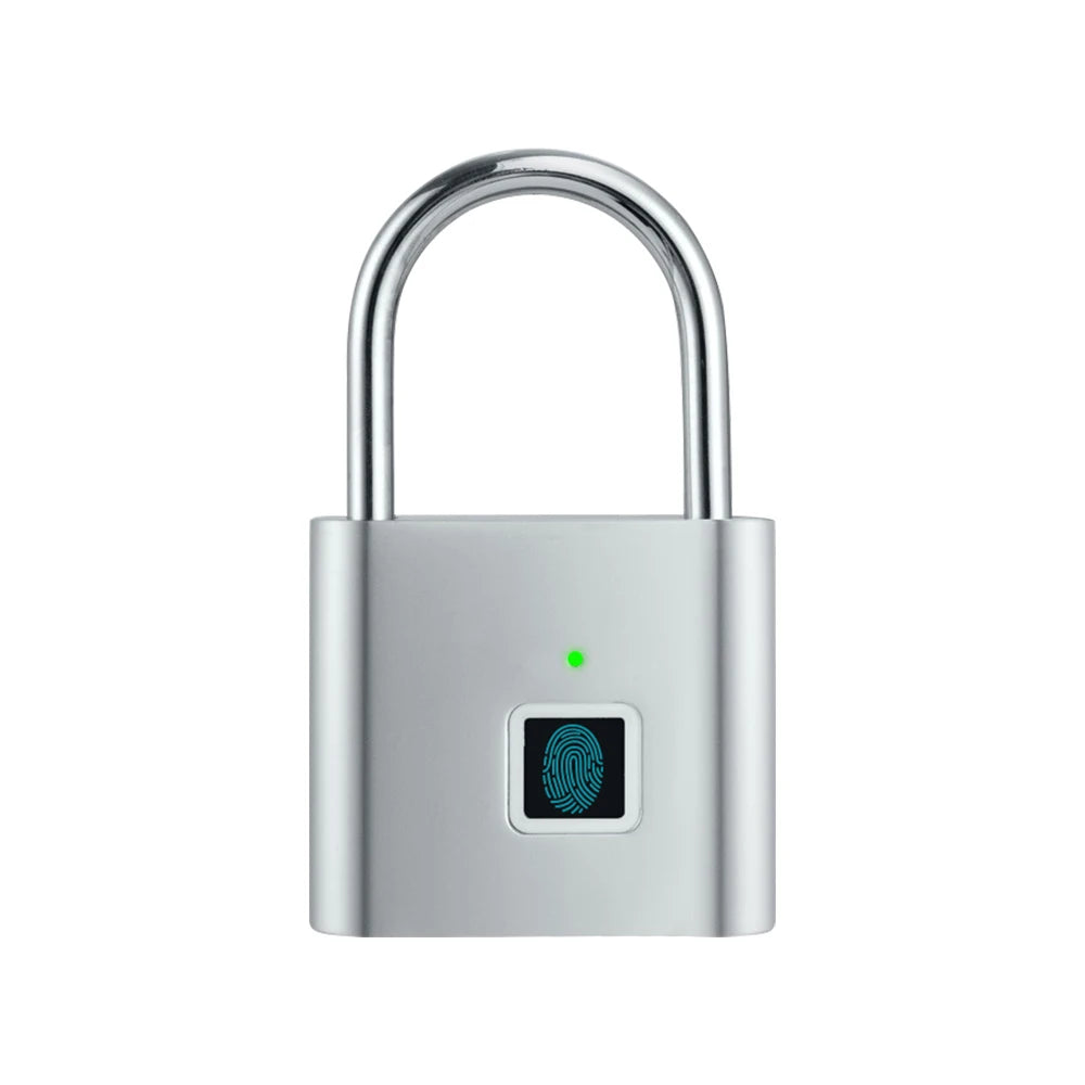 Waterproof Fingerprint Padlock Smart Keyless Entry Lock Outdoor Security Locks Anti-Theft USB Charge for Bike Gym Locker Luggage